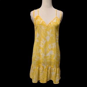 Decree yellow and white swim cover-up, new